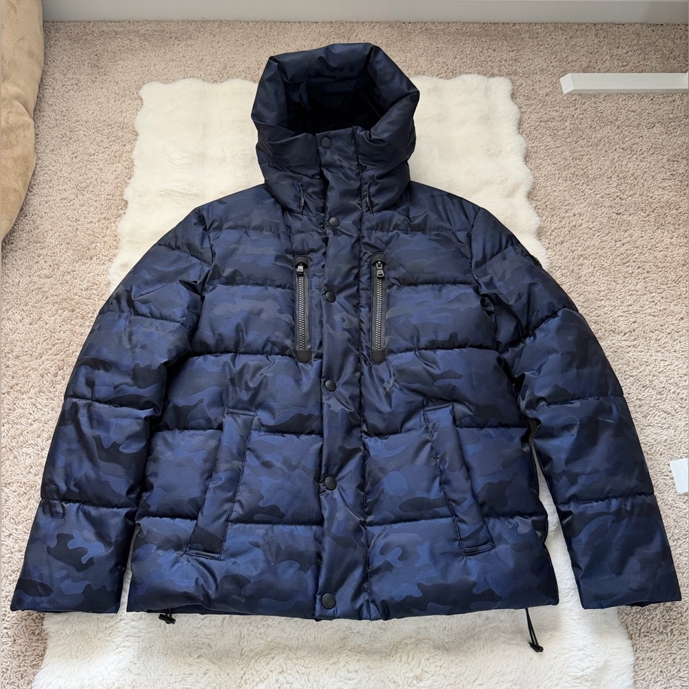 Michael Kors Navy Camouflage Quilted Puffer Jacket-Water/Cold Resistant -M - Picture 4 of 16
